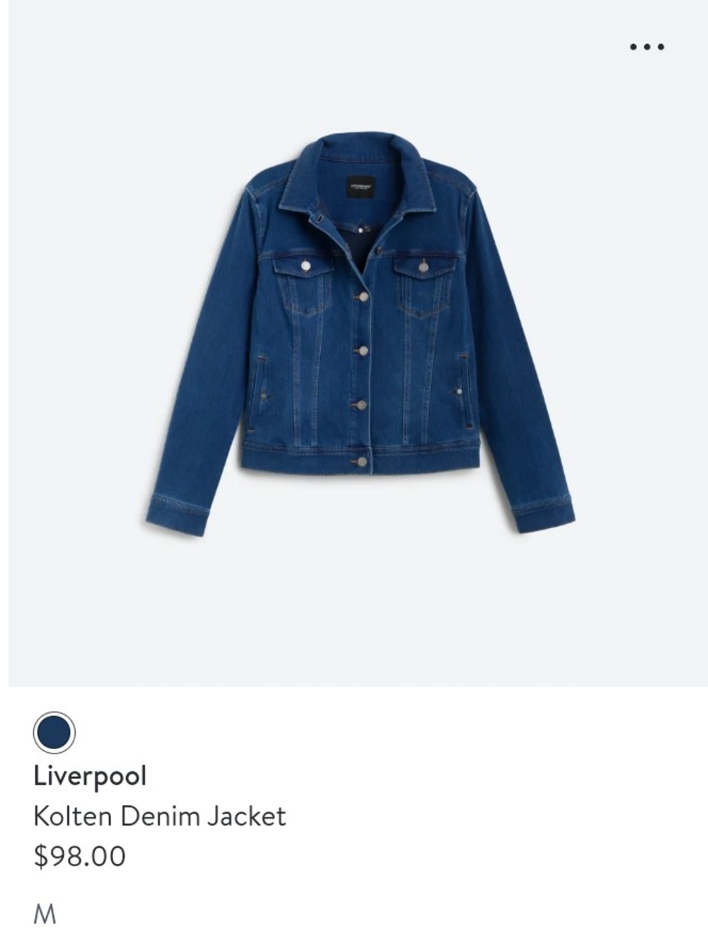 Liverpool Dark Blue Denim Jacket